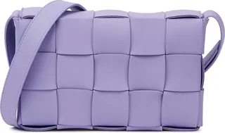 Bottega Veneta Cassette Intrecciato Lilac Leather Cross-body Bag