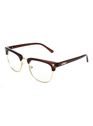 Classic Vintage Retro Half Oval Frames Horn Rimmed Glasses 