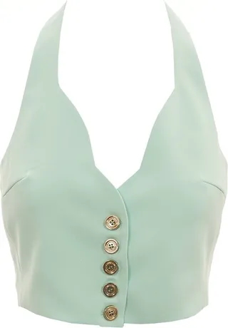 Pinko Buttoned Cropped Halter Top