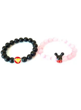 2-Piece Superman and Minnie fashion Bracelet 