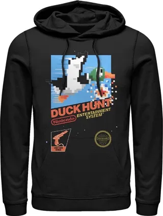 Men's Nintendo NES Duck Hunt Pull Over Hoodie - Black - X Large