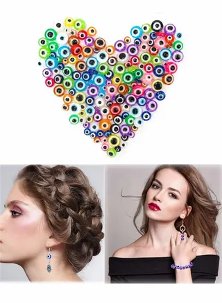 Evil Eye Beads Evil Eye Handmade Resin Beads, Charms Round Evil Eye Spacer Beads Handmade Beads for DIY Jewelry Bracelet Earring Necklace Craft Making, 15 Colors (750 Pcs) 