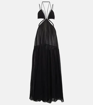 Cutout cotton maxi dress