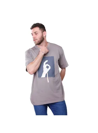 COUP Loose Fit Printed T-Shirt For Men - Grey - M 