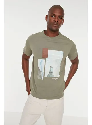 Man T-Shirt Khaki 
