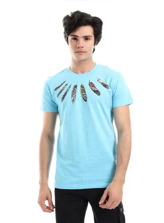 White Rabbit Textured Feathers Printed Tee 