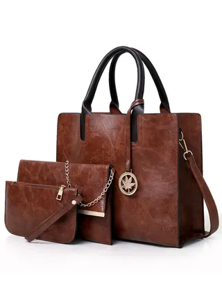 3 Pcs Set Women's Shoulder Crossbody Tote and Handbag  Traveling Party Shopping Gift and Casual Use 