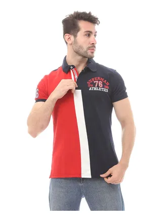 Superman Knitted Comfy Polo Shirt-Red 