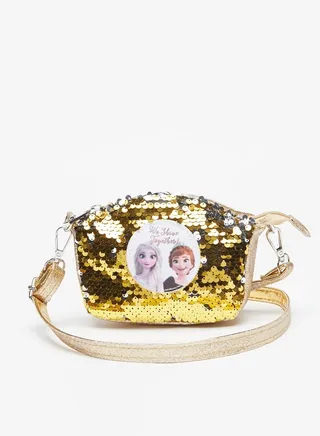 Girls Frozen Applique Crossbody Bag with Detachable Strap and Zip Closure Ramadan Collection 