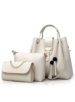 3 Pcs Sets Fashion Women's PU Leather Handbag 