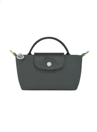 Longchamp Women's Classic Fashion Versatile Mini Makeup Bag, Handbag, Shoulder Bag, Handheld Small Bag Graphite Grey 