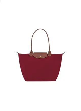 Longchamp Women's Classic Fashion Versatile Large Handbag, Shopping Bag, Shoulder Bag, Handbag Wine Red 