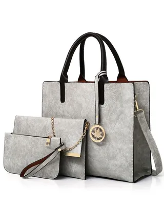3 Pcs Set Women's Shoulder Crossbody Tote and Handbag  Traveling Party Shopping Gift and Casual Use 