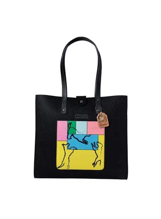 Dogs Felt Shoulder Bag 