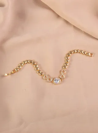 Chinese Gold Bracelet Golden with Zirconic Infinity 