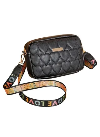 Fashion Ladies Heart Shape Embroidery Shoulder Bag Camera Bag Messenger Bag 