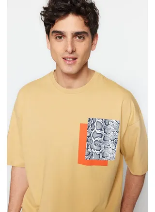 Man T-Shirt Camel 