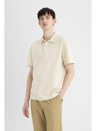 Man New Regular Fit Polo Neck Short Sleeve Knitted Polo T-Shirt 