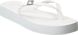 Stuart Weitzman Crystal Thong Flatform Flip Flop