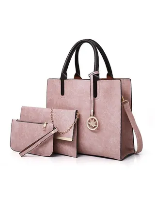 Women's Shoulder Crossbody Tote and Handbag Set Of 3 for Traveling Party Shopping Gift and Casual Use 