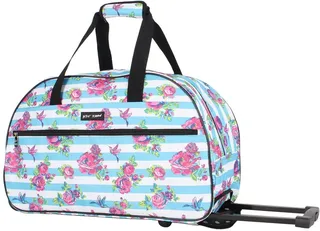 Floral Stripe Wheeled Weekender