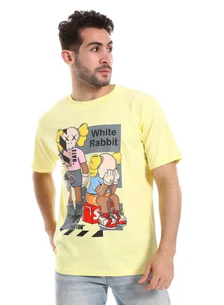 White Rabbit Printed Cotton Summer T-Shirt 