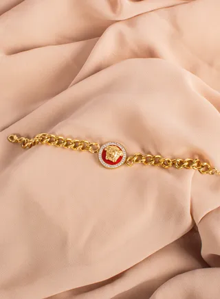 Stainless Steel Golden Bracelet Red Medousa 