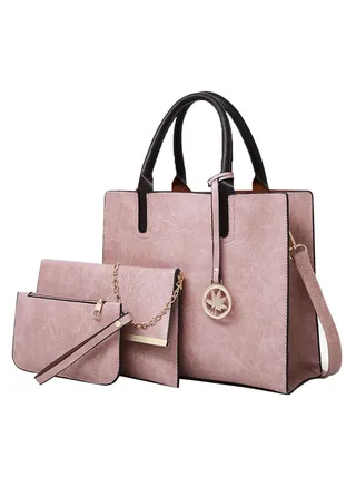 3 Pcs Set Women's Shoulder Crossbody Tote and Handbag  Traveling Party Shopping Gift and Casual Use 