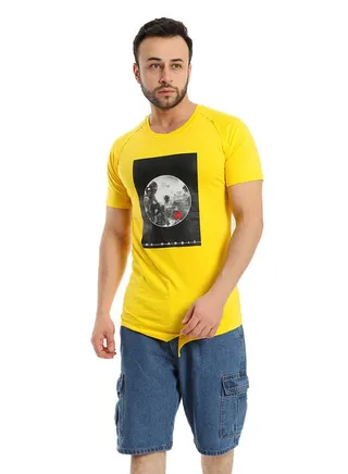 White Rabbit War Photo Front Printed Slip On Tee 
