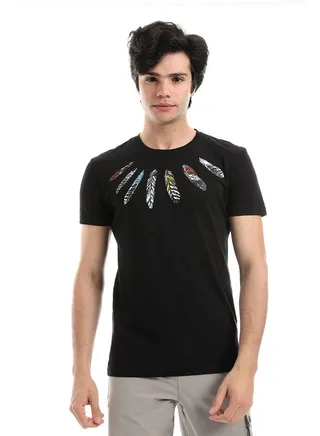 White Rabbit Textured Feathers Printed Tee 
