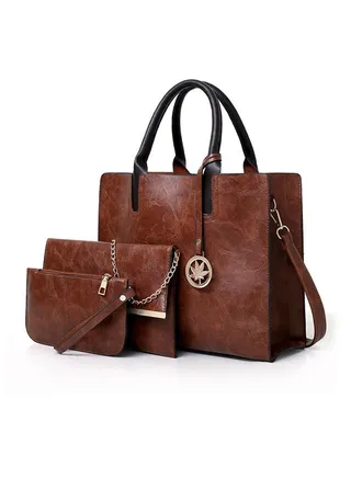 Women's Shoulder Crossbody Tote and Handbag Set Of 3 for Traveling Party Shopping Gift and Casual Use 