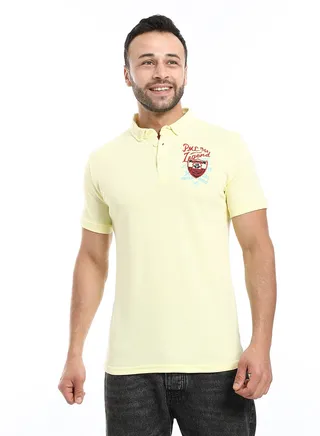 Embroidered Pique Polo Shirt With Classic Collar And Buttons 
