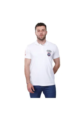 COUP Regular Printed Polo Shirt For Men - White - S 
