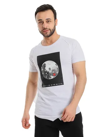 White Rabbit War Photo Front Printed Slip On Tee 