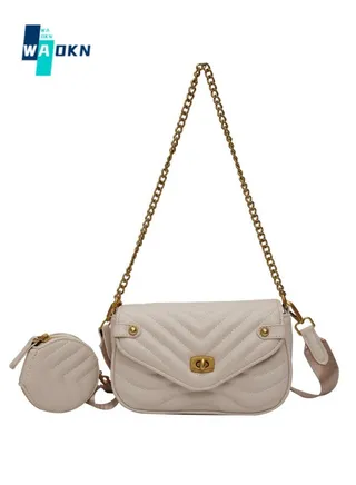 Women's Textured Shoulder Bag, Ladies Personalized Chain Crossbody Bag Sling Bag Side Bag, PU Leather Carry Bag Gift Bag for College Students and Teenagers 