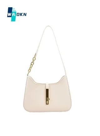 Women's Elegant Chain Shoulder Bag, New Fashionable Commuter Large Capacity Crossbody Bag Messenger Bag for Ladies, Simple Solid Color Wrist Bag Tote Bag for College Students(White) 