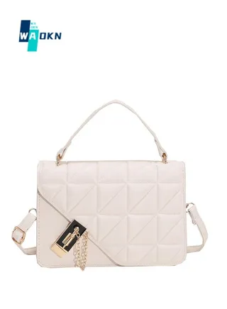 Women's Vintage Solid Color Shoulder Bag, Ladies Fashion Embossed Crossbody Bag Sling Bag Side Bag, Simple Solid Color Leather Tote Bag Handbag Clutch Bag (White) 