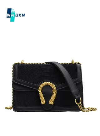 Women's Trendy Texture Shoulder Bag, Ladies Fashionable Crocodile Crossbody Bag Sling Bag Side Bag, PU Leather Chain Carry Bag Handbag Gift Bag（Green) 