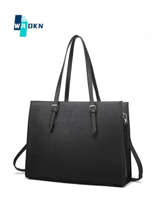 Women's Simple Business Shoulder Bag, Ladies Large-capacity Top Handle Crossbody Bag Sling Bag Side Bag Laptop Bag Computer Bag, Solid Color PU Leather Tote Bag Handbag Clutch Bag 