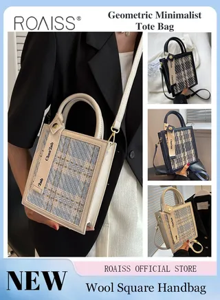 Women Woolen Mini Handbag Commuter Niche Crossbody Bag with Simple and Minimalist Design Chic Tote Bag for Everyday Use 