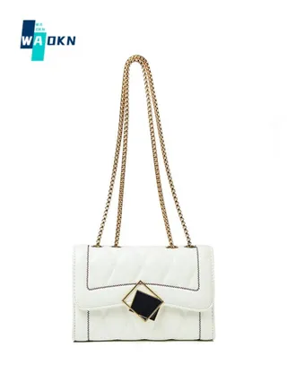 Women's Stylish and Elegant Shoulder Bag, Ladies Chain Underarm Bag Sling Bag Side Bag, Solid Color PU leather Chain Tote Bag Handbag Gift Bag 