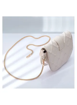 Snake Bag Chains Golden Bag Chain Strap Replacement 7mm Wide Flat Chain Strap with Alloy Swivel Clasps Chunky Metal Chains for Wallet Clutch Satchel Tote Bag Shoulder Crossbody Bag (47.2in) 