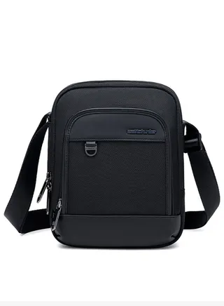 Lightweight Crossbody Sling Bag, Work Office Messenger Bag for Men, Black 