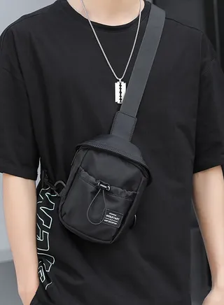 Mens Crossbody Bag Shoulder Bag with Adjustable Strap and Top Handle Multi-layer Functional New Trends Fashion Handbag Black 
