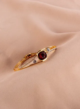 Platinum Red Zirconic Bracelet Gold 