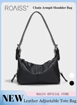 Women Shoulder Bag Single Shoulder Underarm Bag with Adjustable Strap Design Solid Color Commuter Bag Large Capacity Handheld Tote Bag Suitable for Work and School Personalized Versatile Casual Style 