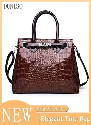 Faux Leather Shoulder Bag for Women Top Handle Satchel Large Capacity Waterproof Tote Bag Crossbody Bag for Women Fashion Elegant Shoulder Bag for Girl Friend Wife Mother 