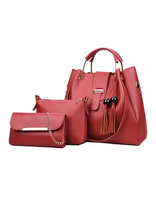 3-Piece Composite Bag Set Red 