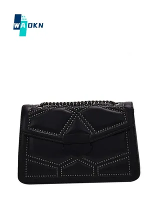 Women's Fashionable and Minimalist Shoulder Bag, Ladies Rivet Chain Small Square Bag Crossbody Bag Sling Bag Side Bag, Daily Commuting Handbag Carry Bag Gift Bag 