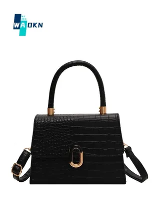 New Ladies Temperament Handbag Versatile Fashion Small Square Bag Crocodile Pattern Shoulder Bag Large Capacity Messenger Bag 